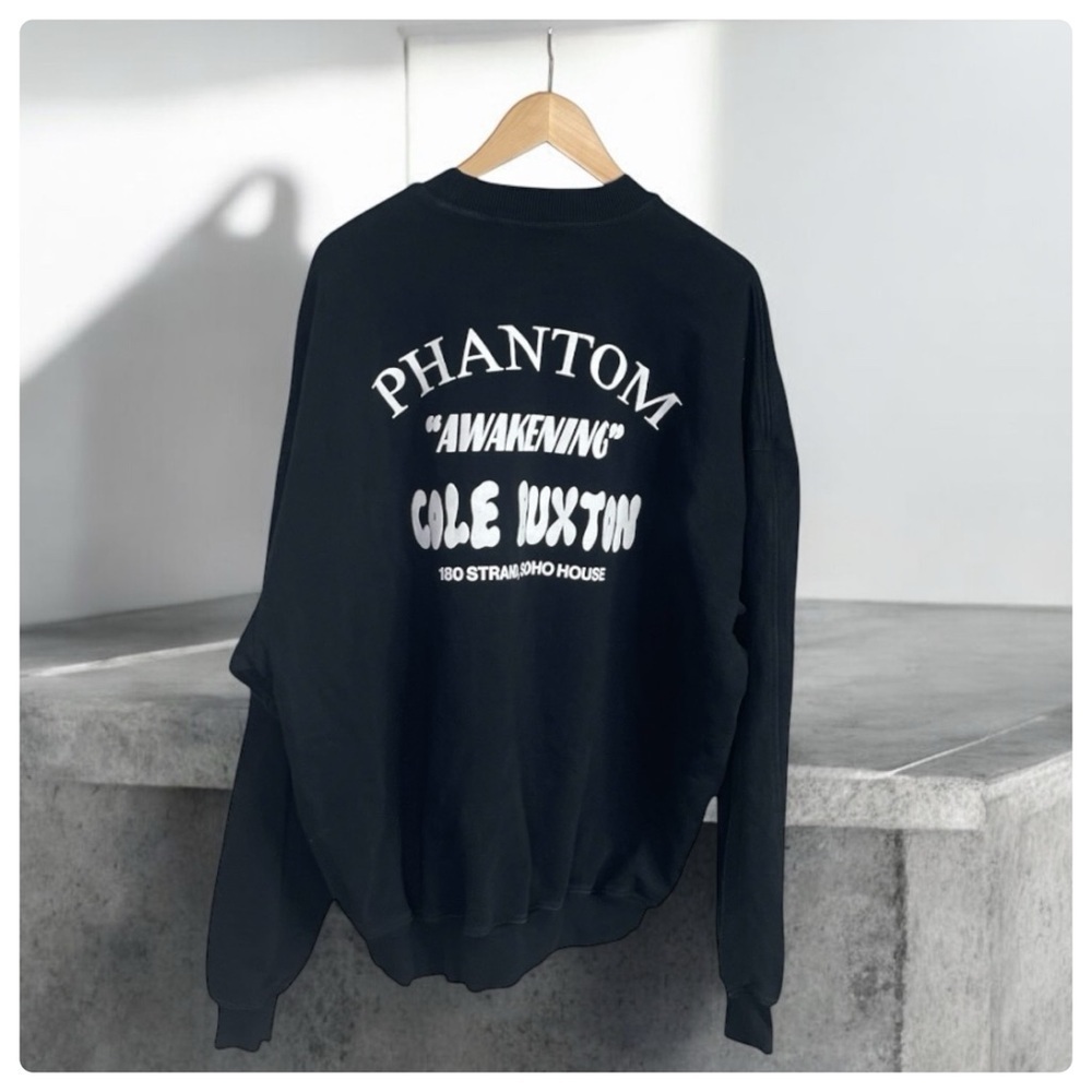 Cole Buxton Black Heavy Weight Sweatshirt with whiter Logo on Back L England - Picture 2 of 6